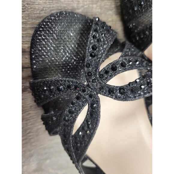 Delicious High Heels Ankle Strap Rhinestone Open Toe Buckled ADDUP Shoes 9 - Picture 2 of 8